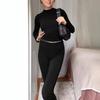 2 Teile/satz Frauen Sportswear-Set Langarm Rundhals Kurze Ärmel Slim Fit Elastische Hohe Taille Vintage Weiche Casual T-shirt hosen