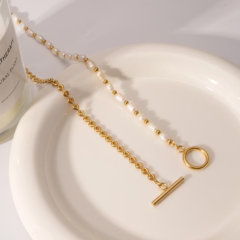 316L Stainless Steel OT Clasp Pearl Necklaces Bracelets Foxanry Creative Trendy Elegant Non-fading Wedding Jewelry Gifts EL0101