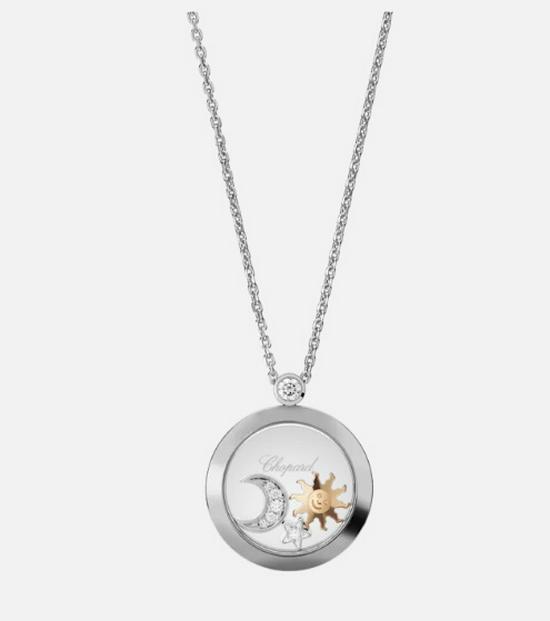 Xiao Family 925 Silver Time Turns Fortune Necklace with Heart-Shaped Diamond Perfume Bottle and Starry Sky Design