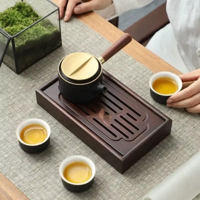Simple Chinese Tea Tray Rectangular Bamboo Tea Tray Small-scale Tea Storage Tray  Office