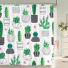 Tropical Cactus Shower Curtain Polyester Fabric Bath Curtain For The Bathroom Decorations Multi-Size Printed Shower Curtains