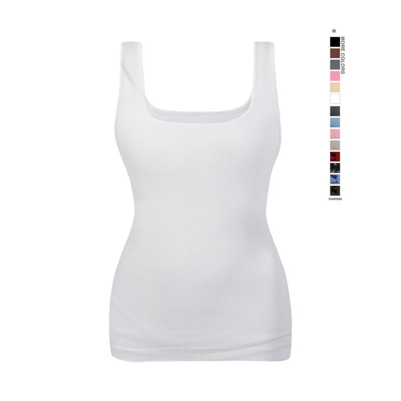 Women Washed Tie Dye Solid Color Slimming Body Shaping Tank Top
