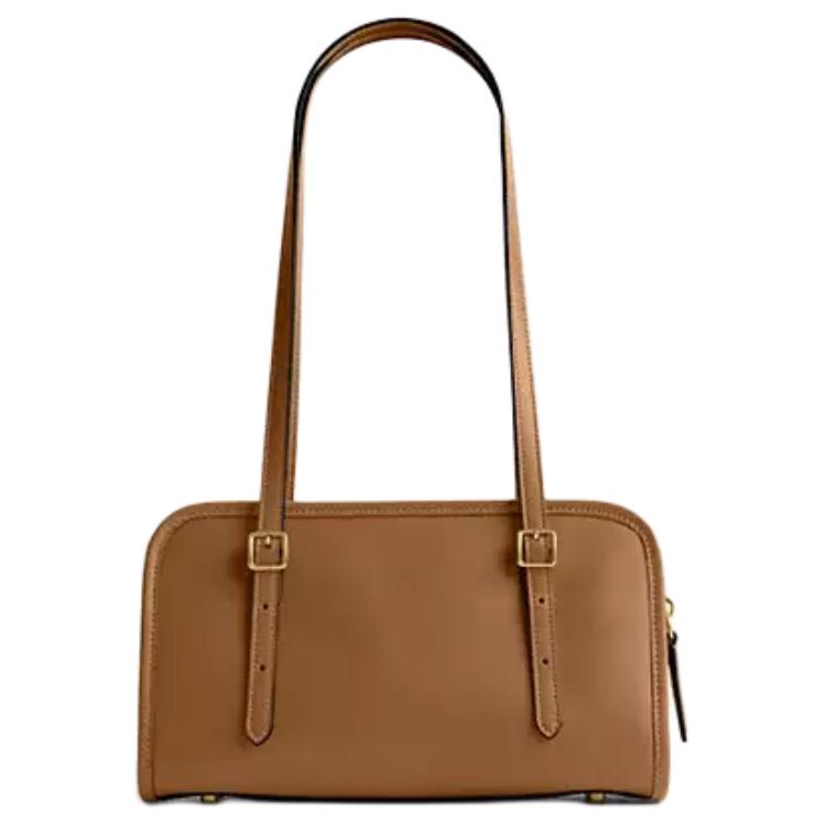 Coach Swing Zip 25 Fashion Classic Solid Color Leather Shoulder Bag Medium Women Shoulder Bag Honey-Brown CM565-B4T7J