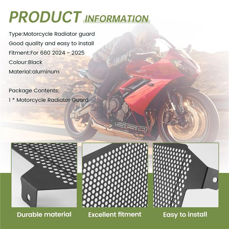 Motorcycle Radiator Guard Tank Grille Shield For Daytona 660 2024-2025 Daytona660 Engine Cooler Protector Mesh Cover