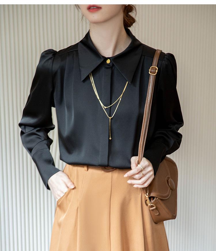 2024 Spring Elegant White Long-Sleeved Women's Top