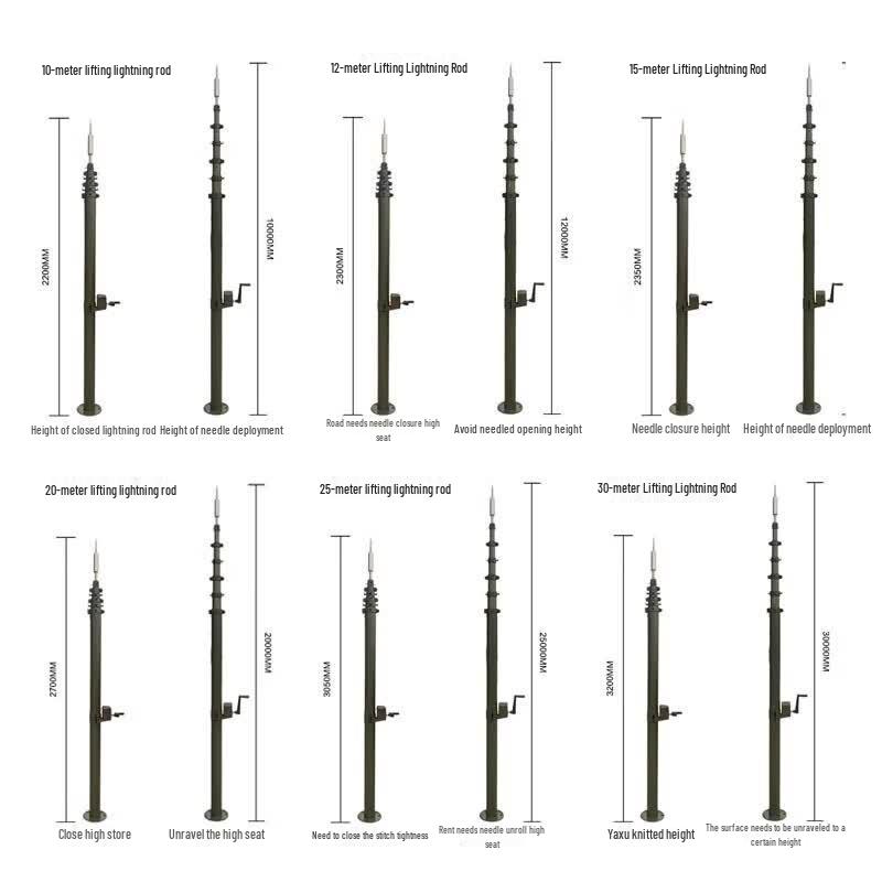 Portable Manual Lifting Lightning Rod Kit