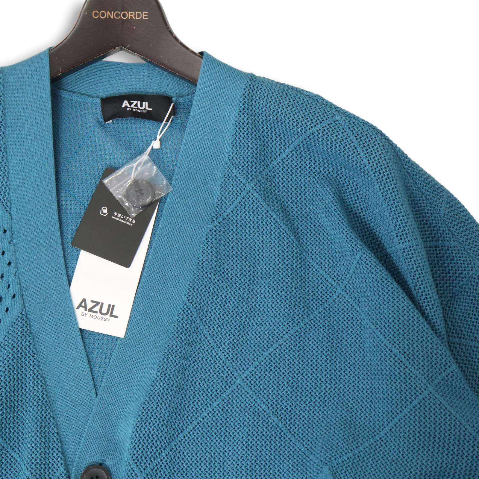 [New 24SS] AZUL by moussy Spring/Summer Diamond Pattern Mesh Big Cardigan Sz.F Men s
