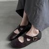 Nai Pie~ Retro soft leather cross-strap ballet single shoes flat commuting Mary Jane shoes women's early autumn small leather shoes