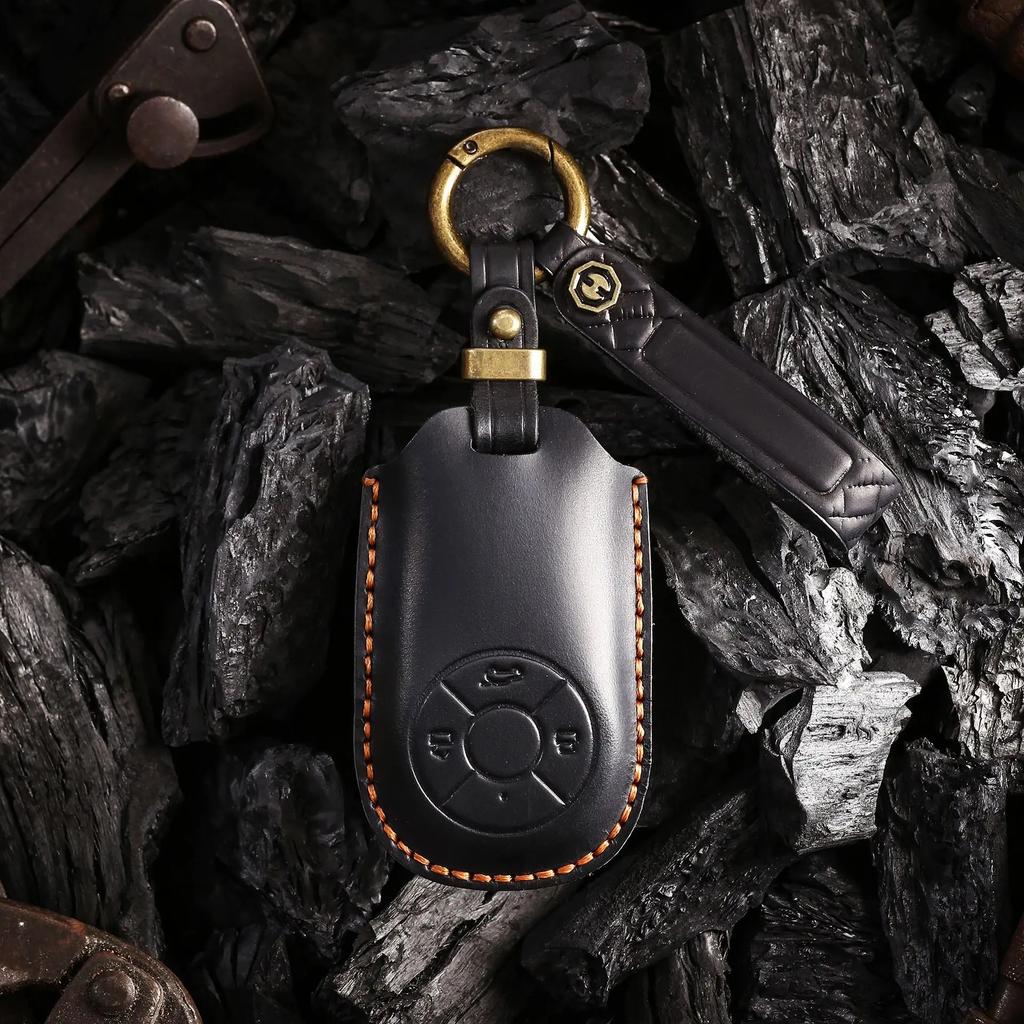 Luxury Leather For Car Remote Key Case Cover Protect Shell Bag For Great Wall GWM ORA R1 R2 Good CAT Keychain Accessorie