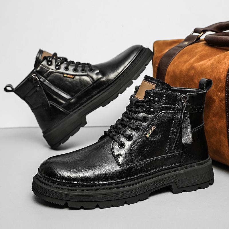 

2024 autumn and winter trend men s boots, retro young men s shoes, British fashion Martin boots 44