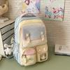 Soft Sister Small Fresh Schoolbag Korean College Style Backpack Multi-compartment Design Sense Female Junior High School Student Solid Color Backpack