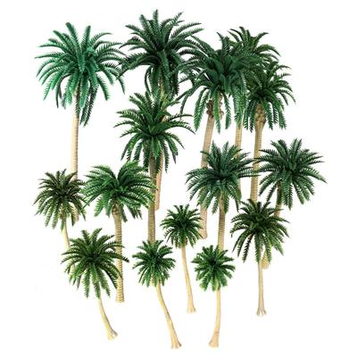 NUOLUX Model Tree Miniature Trees Coconut Palm Trees Set of 15 1:70-1:150 Tree Model Railway Model DIY Landscape Bonsai Decoration Approx. 16cm,