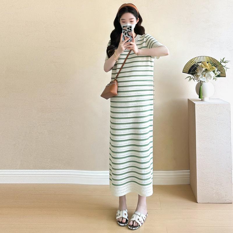 2026 Summer Maternity Dress: Casual, Loose, Trendy, Hollow Design for Cool Comfort Medium
