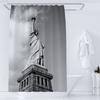 American Style Statue of Liberty Printed Shower Curtain Bathroom Curtains Home Decor Waterproof Polyester Fabric with Hooks