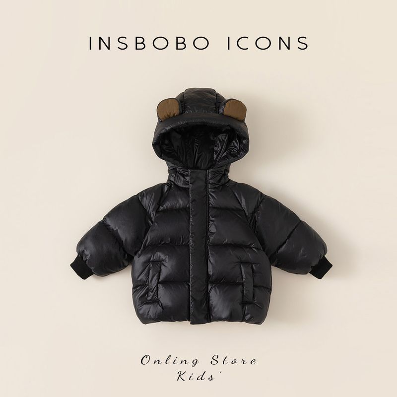 Children s Down Jacket Boy s down Jacket Three-Proof Baby down Jacket Children s down Jacket Girl s down Coat Black Golden Winter Black 80 cm