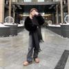 New imitation fur jacket soft fur collar wide cuffs with sweater jeans fashion design autumn and winter clothing