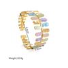 Atoztide New Trendy Exaggerate Wide Bracelet for Women Stainless Steel Adjustable Colorful Open Bangle Christmas Jewelry Gift