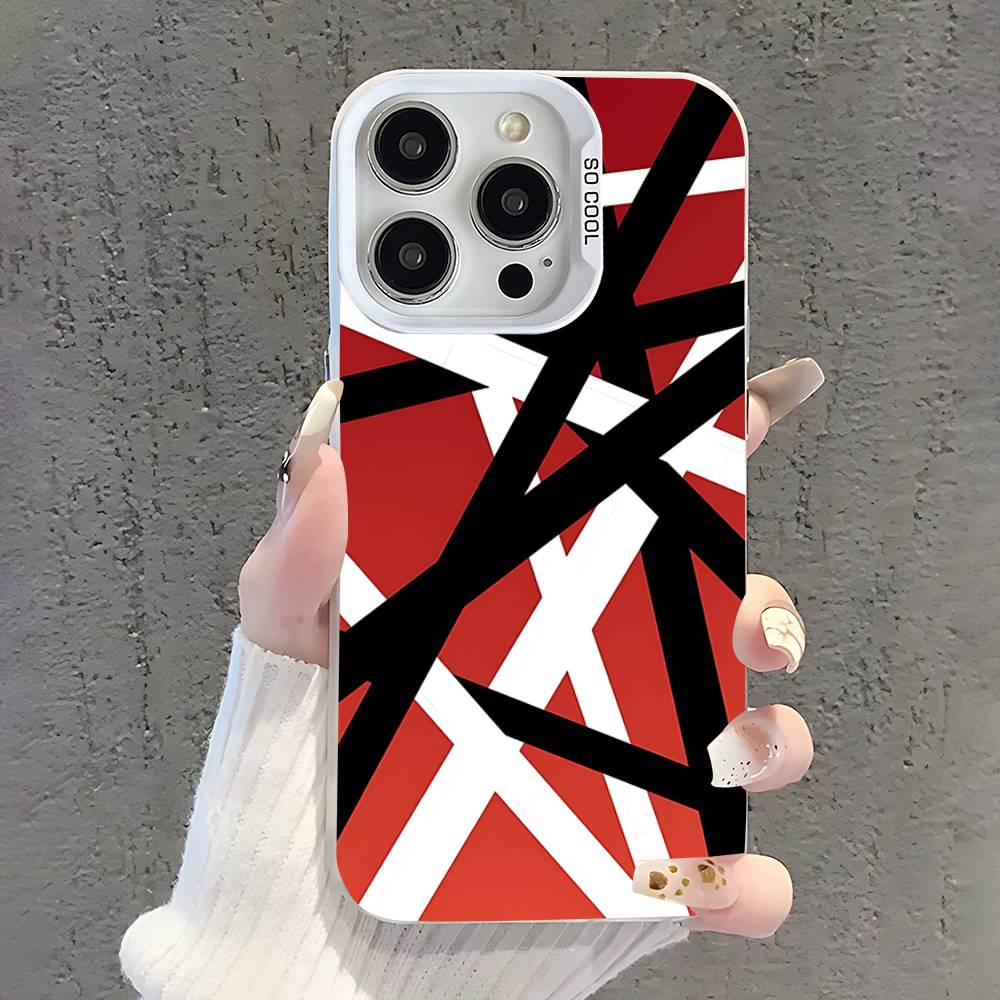 E-Eddie Van H-Halen Phone Case For iPhone 17,16,15,14,13,12,11,Pro,XS,Max,Plus,Mini,SE White Candy Matte Shockproof Cover