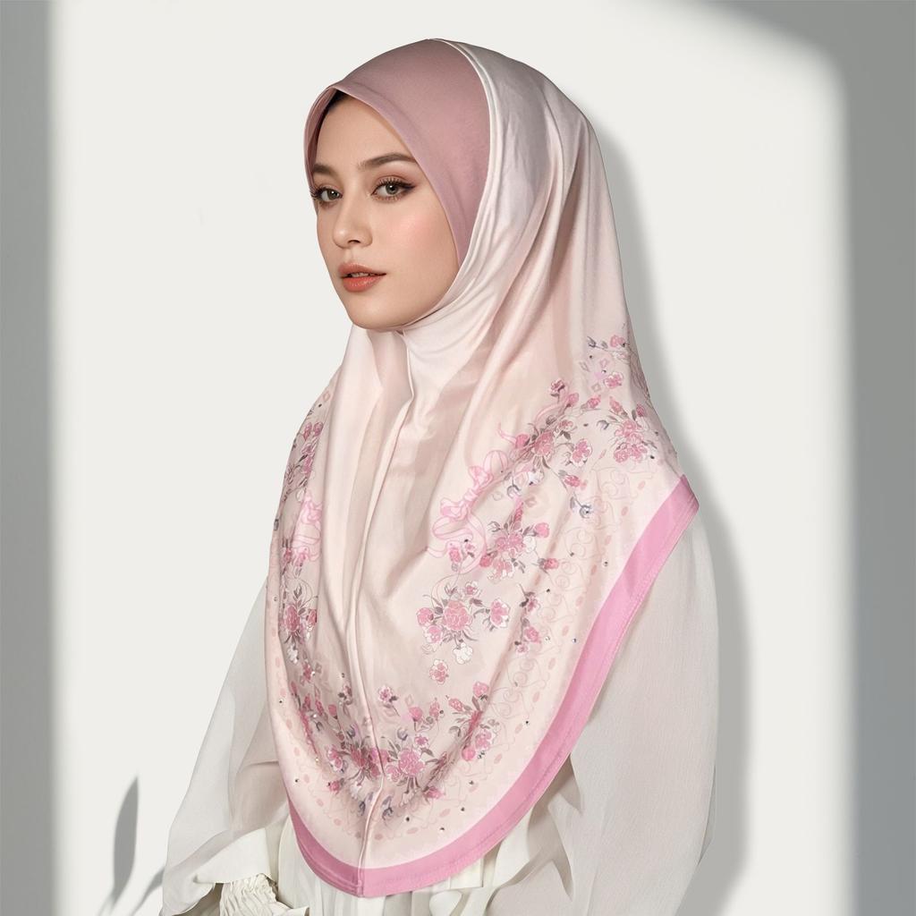 Muslim Hijabs Women Head Wrap Square Scarf Floral Print Turban Cap