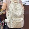 New Schoolbag Female University High School Junior High School Backpack Large Capacity Lightweight Simple Polka Dot College Style