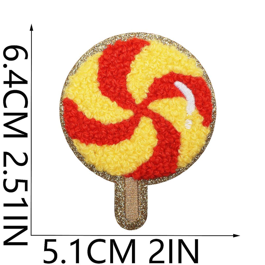 Sweet Candy Embroidery Cloth Sticker Lollipop Chapter Boy Clothes Bag Decoration Carrot Fudge Patch Sticker Ironing