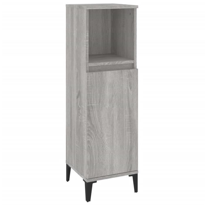 VidaXL Bathroom Cabinet Sonoma Grey 30x30x100 Cm 819818