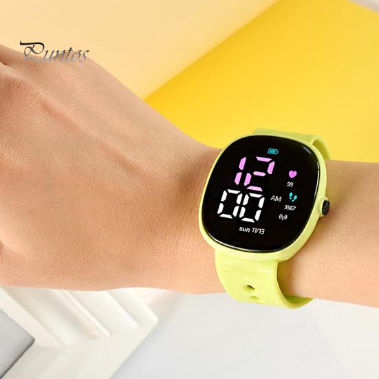 Luminous Digital Watch M12 Electronic Life Waterproof Fashion Accessories LED Large Screen Boys Girls Sports for Daily Wear