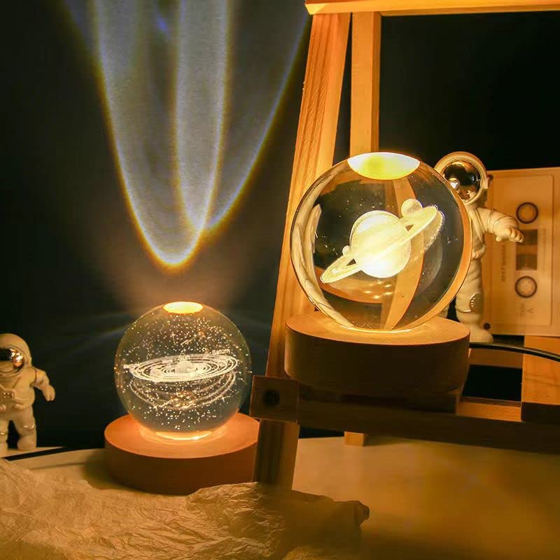 Engraved Crystal Ball Night Light Creative Birthday Gift Valentine's Day for Girls Boys Girlfriends Friends Classmates and Classmates Solar