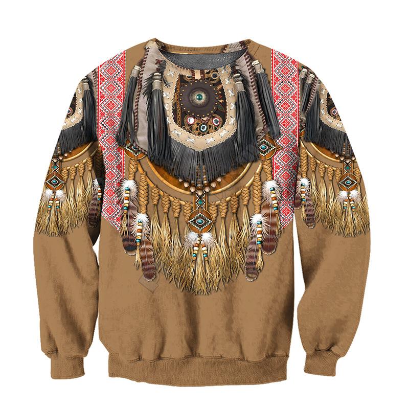 Spring New Men's Sweatshirt Fashionable 3D Digital Loose Casual Round Neck Pullover Top