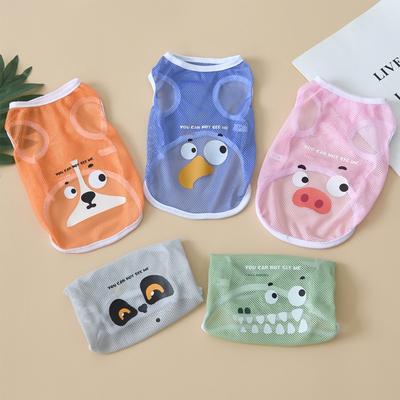 Dog Clothes Spring/Summer Cool Mesh Tank Top Compared To Bear Golden Hair Keji Thin Breathable Cartoon Print Tank Top XS-6XL