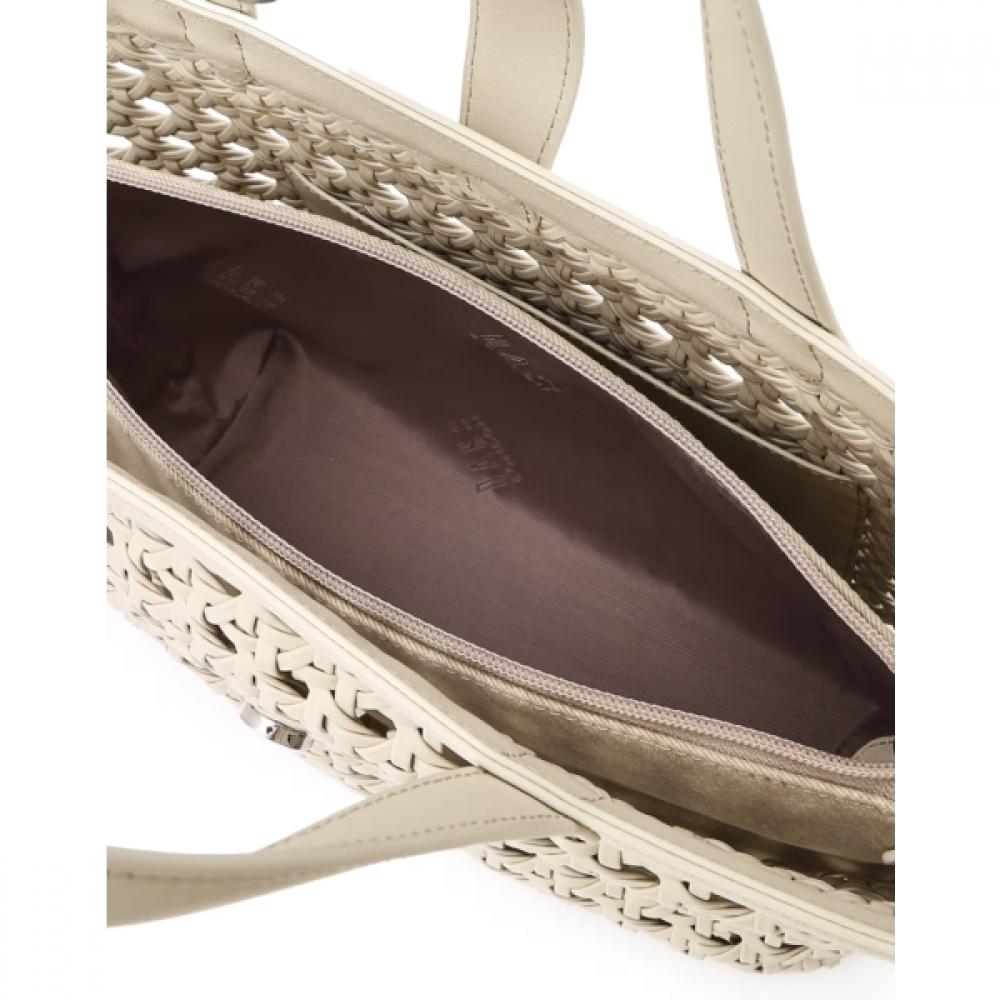 Daks Ivory Mesh Twisted Detail Point Tote Bag Dcba6e189iv