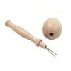 Eggs Shape Wood Mending Tool Wooden Darning Mushroom Set With Large Eye Needle and Colored Thread for Knitting Repair
