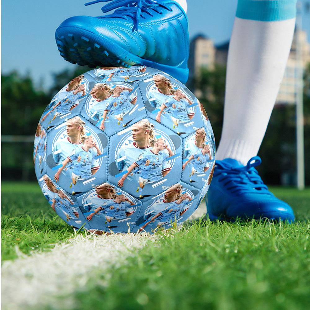 Erling Haaland Theme Soccer Ball Size 5 Soccer Ball Soft Touch Professional Training Football for Outdoor Sports