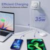 35W UK Wall Plug Multi-Port USB-C/USB-A Phone Adapter Wall Charger, Dual PD Fast Charging Block Fast Charger for