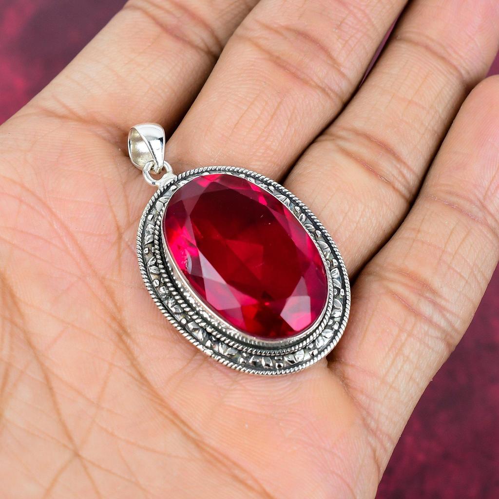 Rubellite Pendant, 925 Sterling Silver Pendant Gemstone Jewelry, Handmade Pendant Amazing Jewelry, Gift For Her