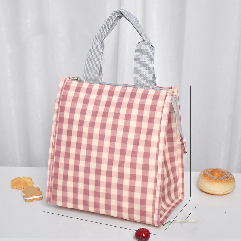 Thickened Insulated Bento Bag With Polyester Cotton Material Modern Simple Style