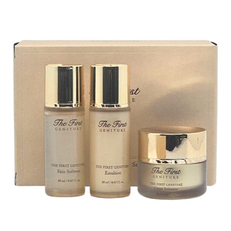 Ohui The First Geniture 3-Piece Special Gift Set | Skin Softener 20ml + Emulsion 20ml + Cream 10ml | Premium Anti-Aging Travel Size Skincare Kit