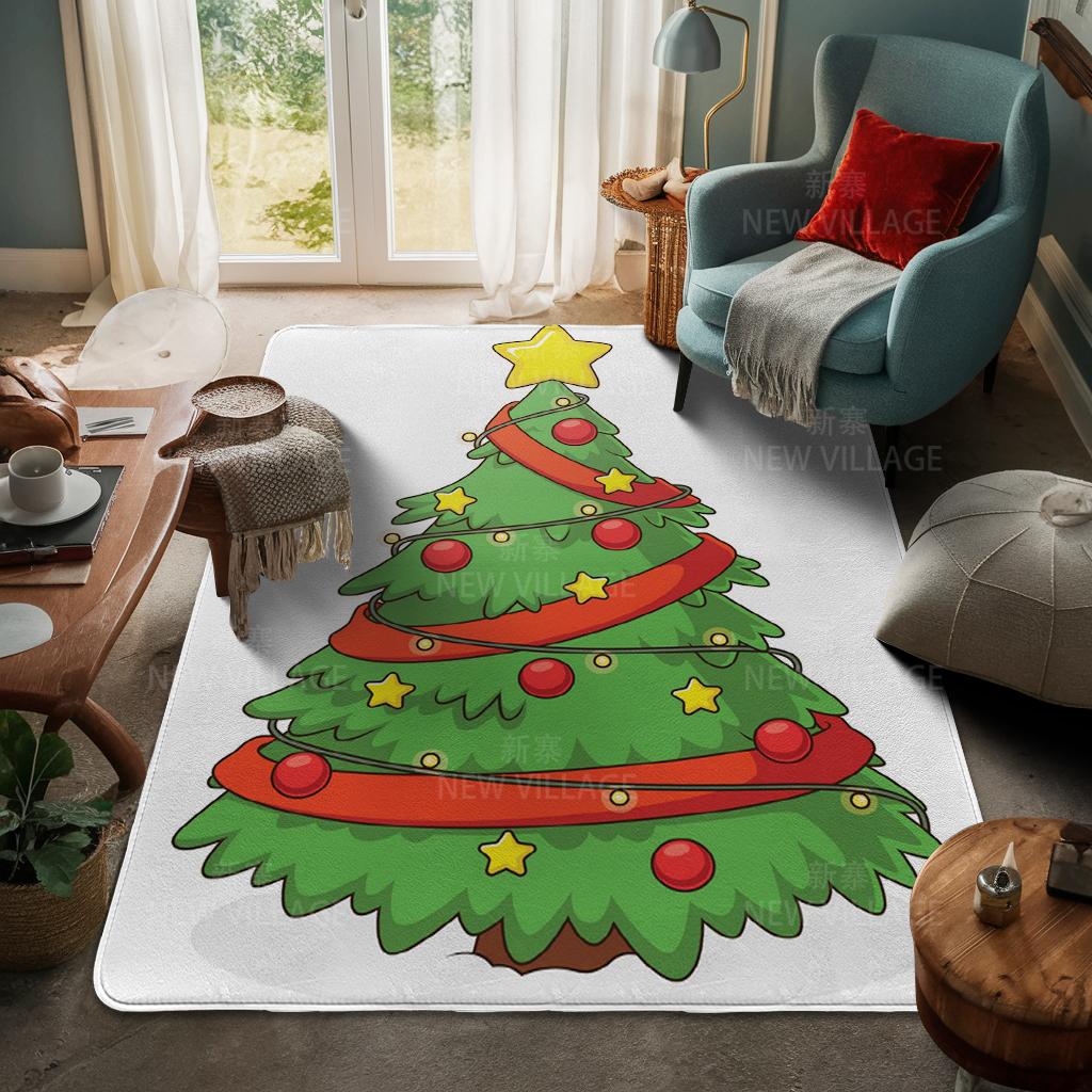 House Entrance Carpet Home Door Mat Living Room Bath Foot Bathroom Non-slip Water Absorption Rugs Bath Merry Christmas Winter