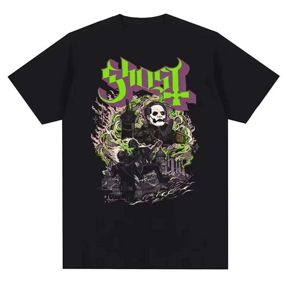 Hot GHOST BC Opus Cult Vintage Heavy Metal Hard Rock Band Graphic Print T-shirt Men Women Summer New Tee Cotton Loose Casual Short Sleeve Oversize Top
