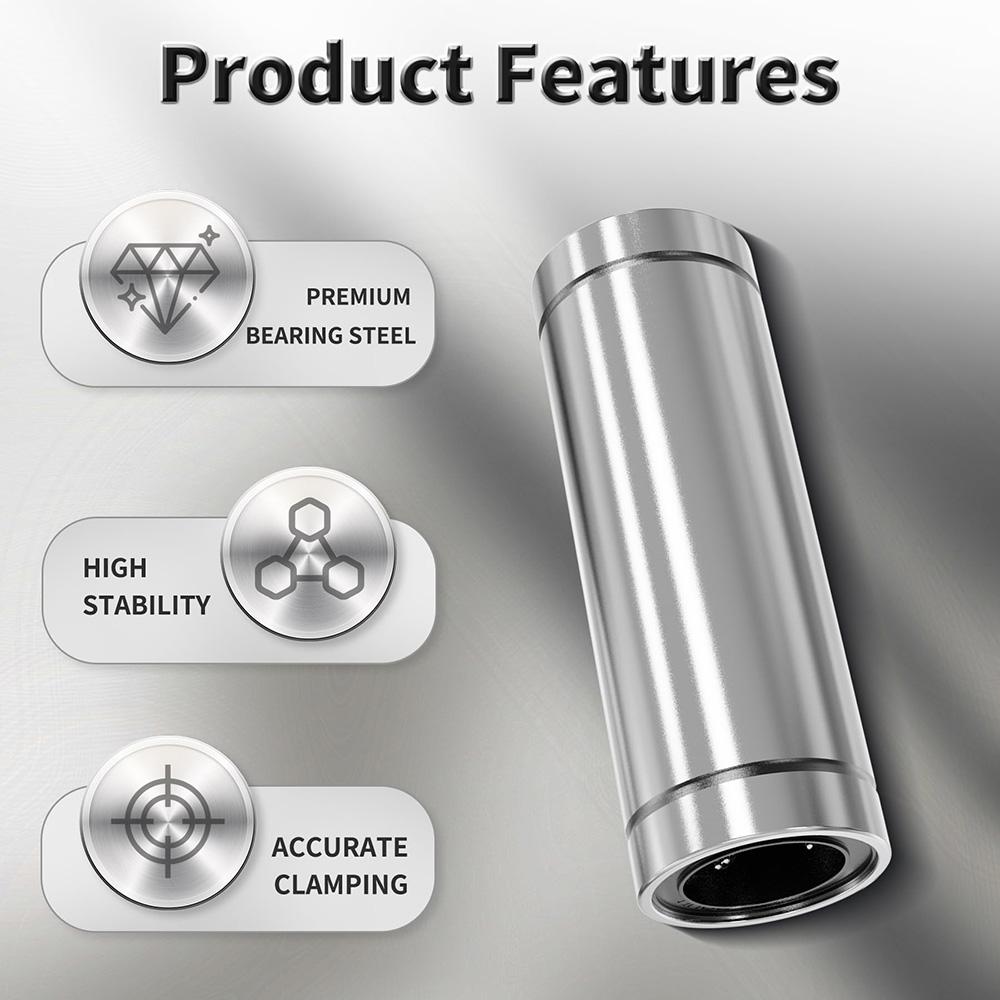 1pcs LML5 LML6 LML8 LML10 LML12 LML13~LML40 Long Linear Bearing Bushing CNC Linear Bearings for Rods Rail Linear Shaft Parts