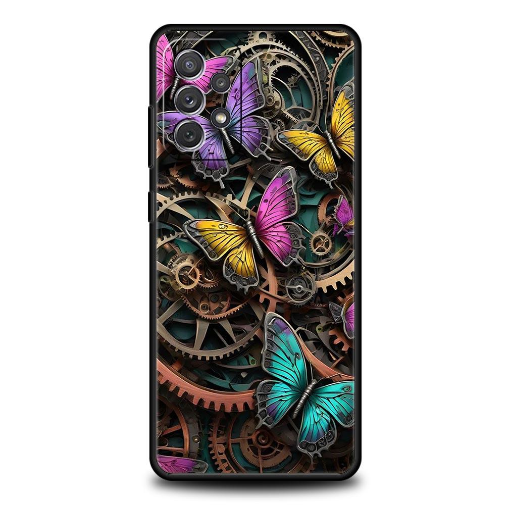 Fashionable Butterfly Flower Phone Case for Samsung Galaxy A55 A35 A17 A07 A15 A13 A25 A51 A71 A72 A73 A32 A52 A52S A41 Soft TPU