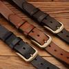 Men's Retro Handmade Genuine Leather Belt with Copper Buckle - Versatile Korean Style Jeans Accessory