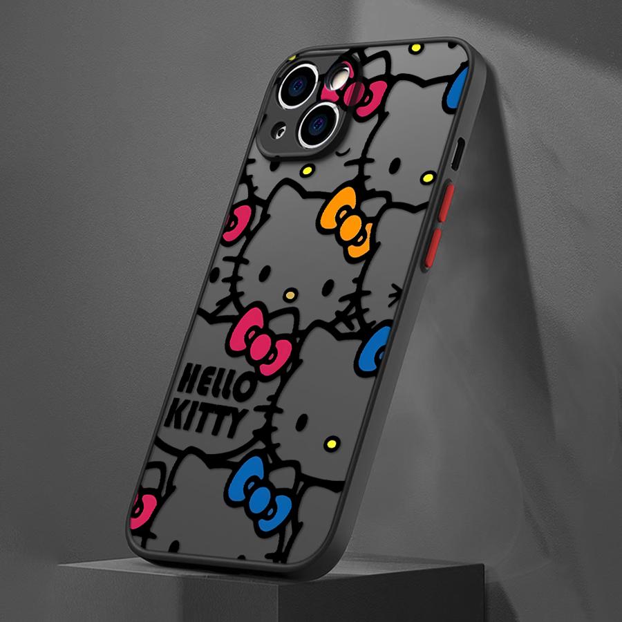 Case for iPhone 15 16 14Plus XS Max 12 13 11 Pro Max 13 Mini 7 8 17 Air Soft Cover Cartoon Hello Kitty