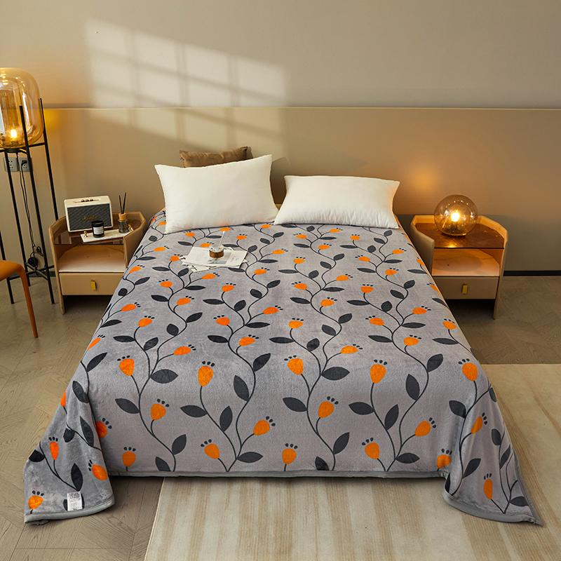 1pc Comfortable Printed Blanket Soft&cozy&machine Washable Velvet Plush All-season Multipurpose Nap Blanket for Office and Sofa(Excluding pillowcases)