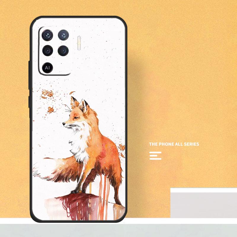Watercolor Painting The Fox Case For Oppo A80 A60 A40 A6 A5 Pro A15 A16 A17 A57 A94 A74 A54 A76 A96 A18 A38 A58 A78 A98
