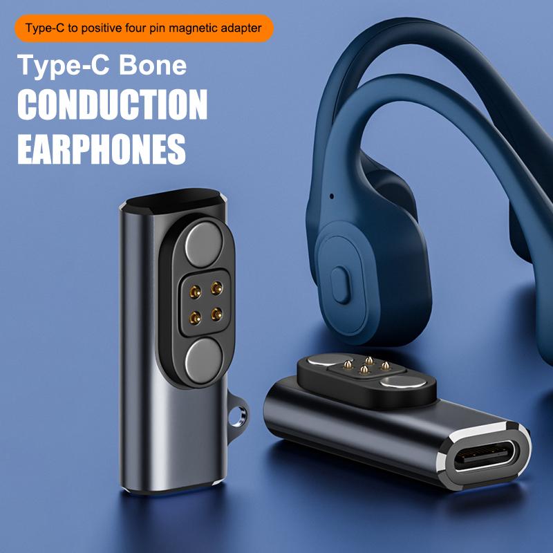Type C Bone Conduction Magnetic Headphones Charger Adapter For Yuansea X18Pro Langsdom Airwave Pro Dailing S900 Nank Runner 4