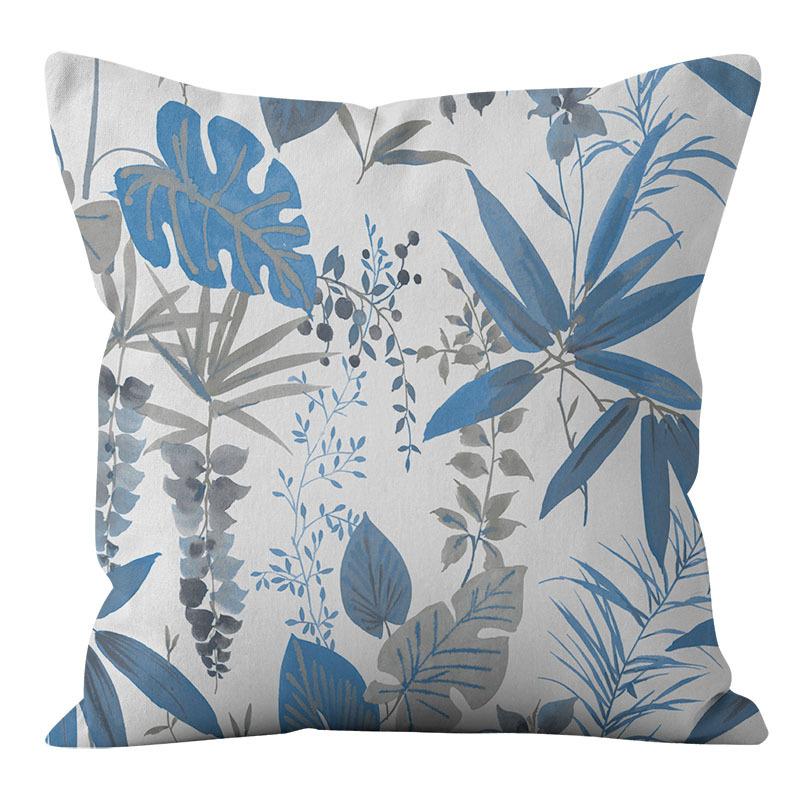 American Blue Retro Cotton Linen Single-sided Pillow Case Sofa Living Room Bedroom Cushion Pillow Home Waist Pillow