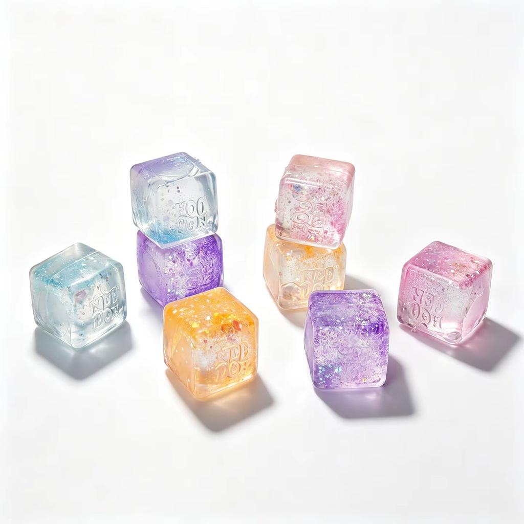 New Arrival Needoh Colorful 4PCS Glitter Nice Ice Squishy Toy Super Solid Maltose Stress Relief Squeeze Fidget Toy