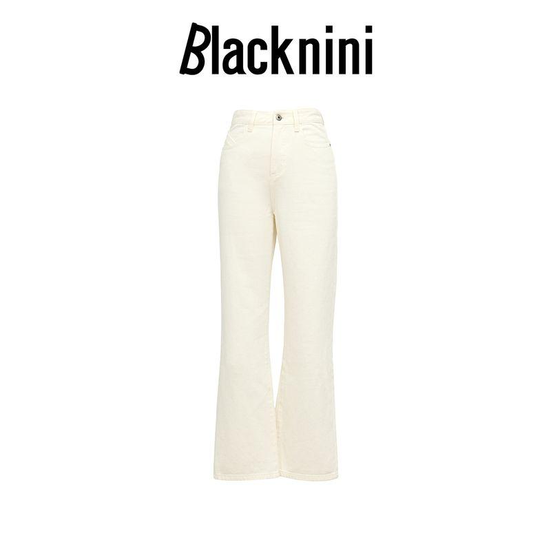 

Blacknini Yin WAF/ Full Score White Cow Turkey Gaodingriri Zipper Straight Wide Leg Denim White(In stock) L