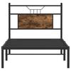 Bed Frame without Mattress Smoked Oak Finish 75 x 190 cm Wood Based Material